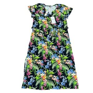 Tommy Bahama Breezy Blooms SS Midi Dress Black Floral SW621954 Mens S‎ New